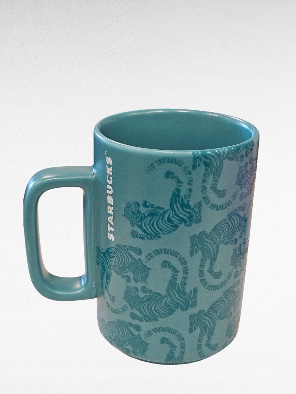 Starbucks 2018 Teal Sumatra Tiger Ceramic Mug 12oz